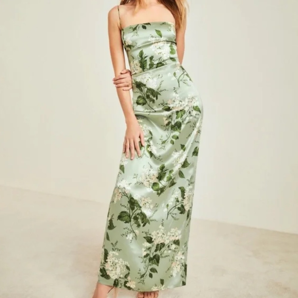 Frankie silk dress tea garden